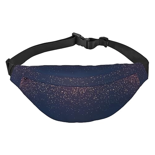 Wasserdichte Gürteltasche für Herren, Polyester, leicht und langlebig, ideal für Damen und Herren, rosa Kirschblüten, Marineblau Himmel und Sterne, Einheitsgröße von vacsAX