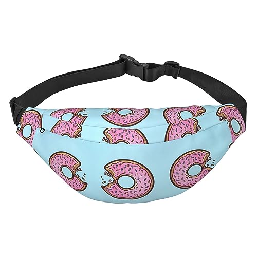 Wasserdichte Gürteltasche für Herren aus Polyester, leicht und langlebig, ideal für Damen und Herren, Eiffelturm, Donut, Einheitsgröße von vacsAX