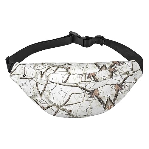 Wasserdichte Gürteltasche für Herren aus Polyester, leicht und langlebig, ideal für Damen und Herren, afrikanischer Stil, Patchwork, White Trees Camo, Einheitsgröße von vacsAX