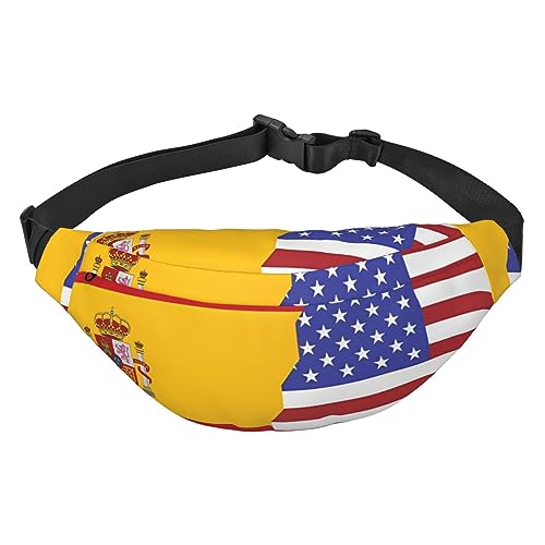 Wasserdichte Gürteltasche für Herren aus Polyester, leicht und langlebig, ideal für Damen und Herren, niedliche Avocado-Design, Amerikanische Spanien-Flagge, Einheitsgröße von vacsAX