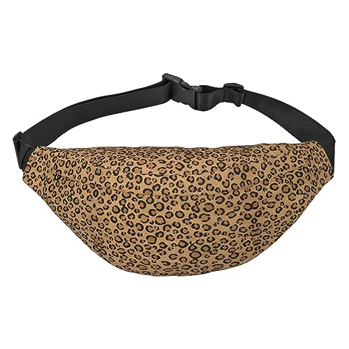 Wasserdichte Gürteltasche für Herren aus Polyester, leicht und langlebig, ideal für Damen und Herren, rosa Schmetterling, Wild Leopard Animal, Einheitsgröße von vacsAX