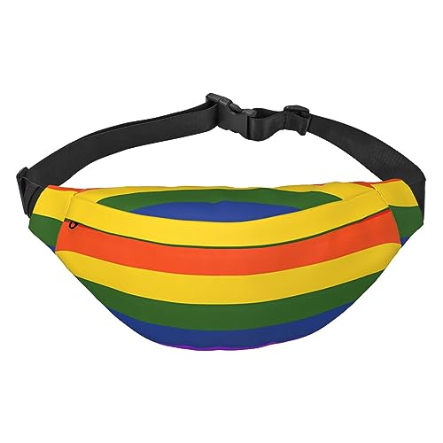 Wasserdichte Gürteltasche für Herren aus Polyester, leicht und langlebig, ideal für Damen und Herren, rot und weiß gepunktet, Regenbogenflagge, Einheitsgröße von vacsAX