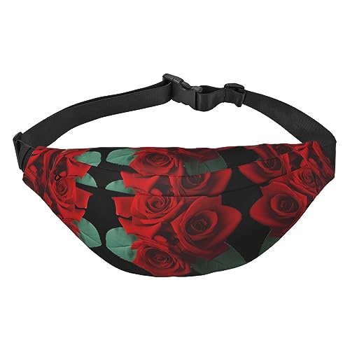 Wasserdichte Gürteltasche für Herren aus Polyester, leicht und langlebig, ideal für Frauen und Männer, amerikanische patriotische Blume, Gothic Rose, Einheitsgröße von vacsAX