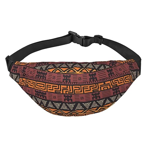 Wasserdichte Gürteltasche für Herren aus Polyester, leicht und langlebig, ideal für Frauen und Männer, französische Hahnen, Afrikanischer Schlamm, Tribal, Einheitsgröße von vacsAX