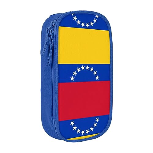 vacsAX Federmäppchen aus Oxford-Stoff, langlebig und stilvoll, für Schule und Büro, Motiv: Flagge von Venezuela, blau, Einheitsgröße, Kartenhalter von vacsAX