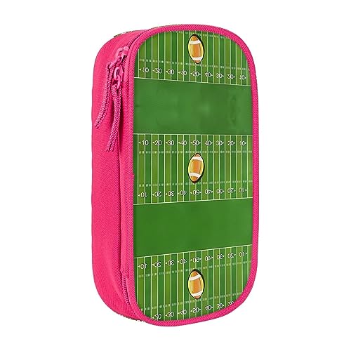 vacsAX Federmäppchen aus Oxford-Stoff, langlebig und stilvoll, für Schule und Bürobedarf, Federtasche, American Football Field Ball Sport, rose, Einheitsgröße, Kartenhalter von vacsAX