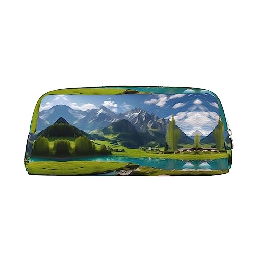 vacsAX Highland lake scenery Pencil Case Pencil Pouch Coin Pouch Cosmetic Bag Office Stationery Organizer Portable Pencil Bag von vacsAX