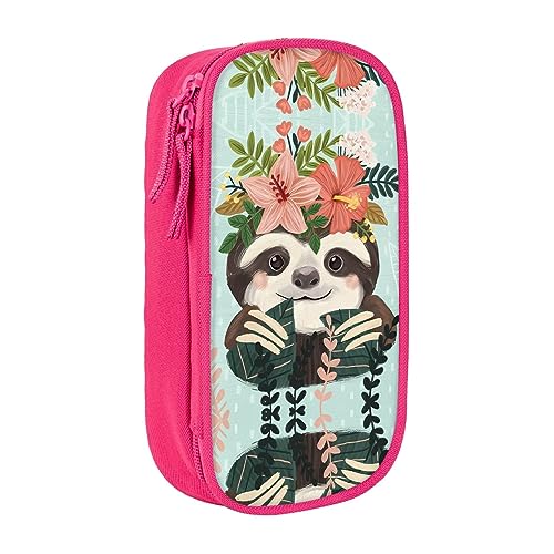 vacsAX Oxford Cloth Pencil Case - Durable and Stylish Pencil Bag for School and Office Supplies Pencil Bag Animal Sloth Mint Green, rose, Einheitsgröße, Kartenhalter von vacsAX