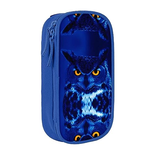 vacsAX Oxford Cloth Pencil Case - Durable and Stylish Pencil Bag for School and Office Supplies Pencil Bag Blue Owl, blau, Einheitsgröße, Kartenhalter von vacsAX