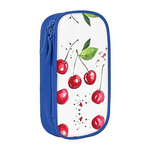 vacsAX Oxford Cloth Pencil Case - Durable and Stylish Pencil Bag for School and Office Supplies Pencil Bag Cute Little Cherry, blau, Einheitsgröße, Kartenhalter von vacsAX