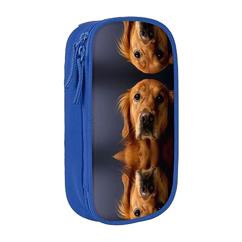 vacsAX Oxford Cloth Pencil Case - Durable and Stylish Pencil Bag for School and Office Supplies Pencil Bag Golden Retriever, blau, Einheitsgröße, Kartenhalter von vacsAX