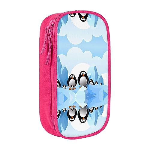 vacsAX Oxford Cloth Pencil Case - Durable and Stylish Pencil Bag for School and Office Supplies Pencil Bag Penguin Antarctica Ice, rose, Einheitsgröße, Kartenhalter von vacsAX