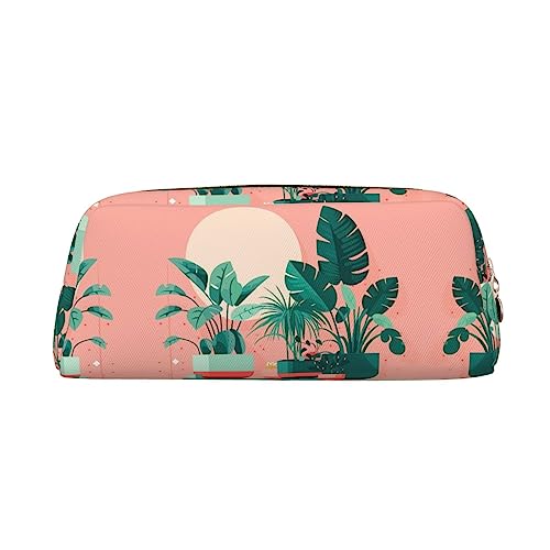 vacsAX Schöne getopfte grüne Pflanzen Bleistift Fall Bleistift Beutel Münze Beutel Kosmetiktasche Büro Schreibwaren Organizer Tragbare Bleistift Tasche von vacsAX