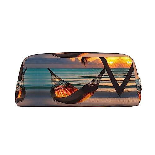 vacsAX Sunset beach hammock Pencil Case Pencil Pouch Coin Pouch Cosmetic Bag Office Stationery Organizer Portable Pencil Bag von vacsAX