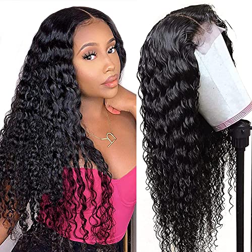 Lace Front Perücke aus unbehandeltem peruanischem Echthaar für schwarze Damen, stark gewellt, 150% Dichte, transparente 10x10cm Lace Front, Lace Verschluss, Wet-Look-Perücke, vorgezupft, klebefrei Lace Front Perücke aus unbehandeltem peruanischem Echthaar für schwarze Damen, stark gewellt, 150% Dichte, transparente 10x10cm Lace Front, Lace Verschluss, Wet-Look-Perücke, vorgezupft, klebefrei von vallbest