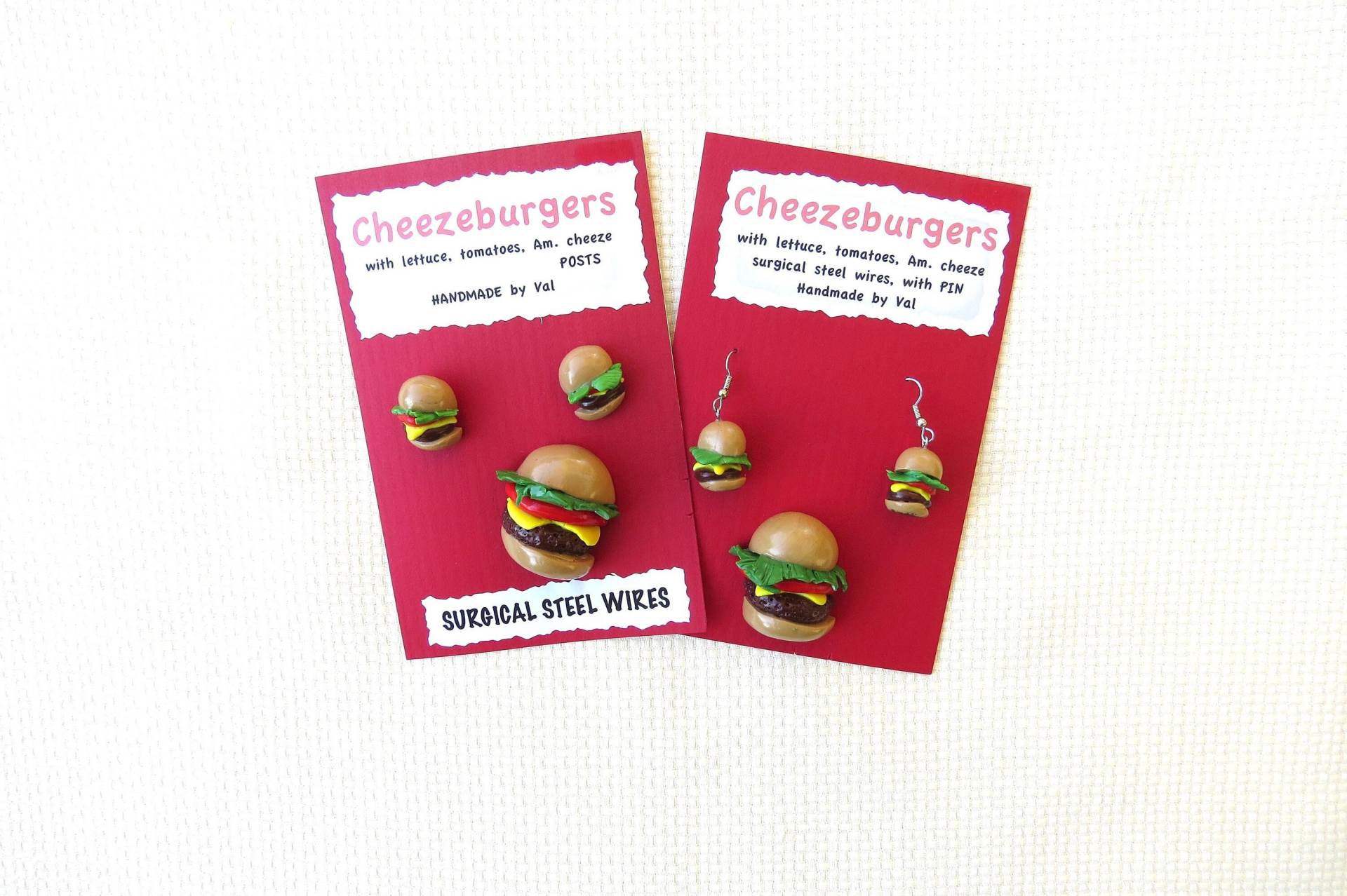 Cheeseburger Ohrringe von valsfestivefood