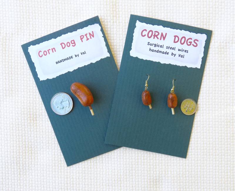 Corn Dog Ohrringe von valsfestivefood