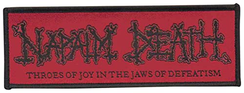 Napalm Death Throes Of Joy In The Jaws Of Defeatism Red Patch von value-merch