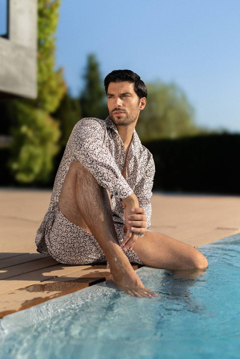 Badehose mit Blumenmuster von van Laack