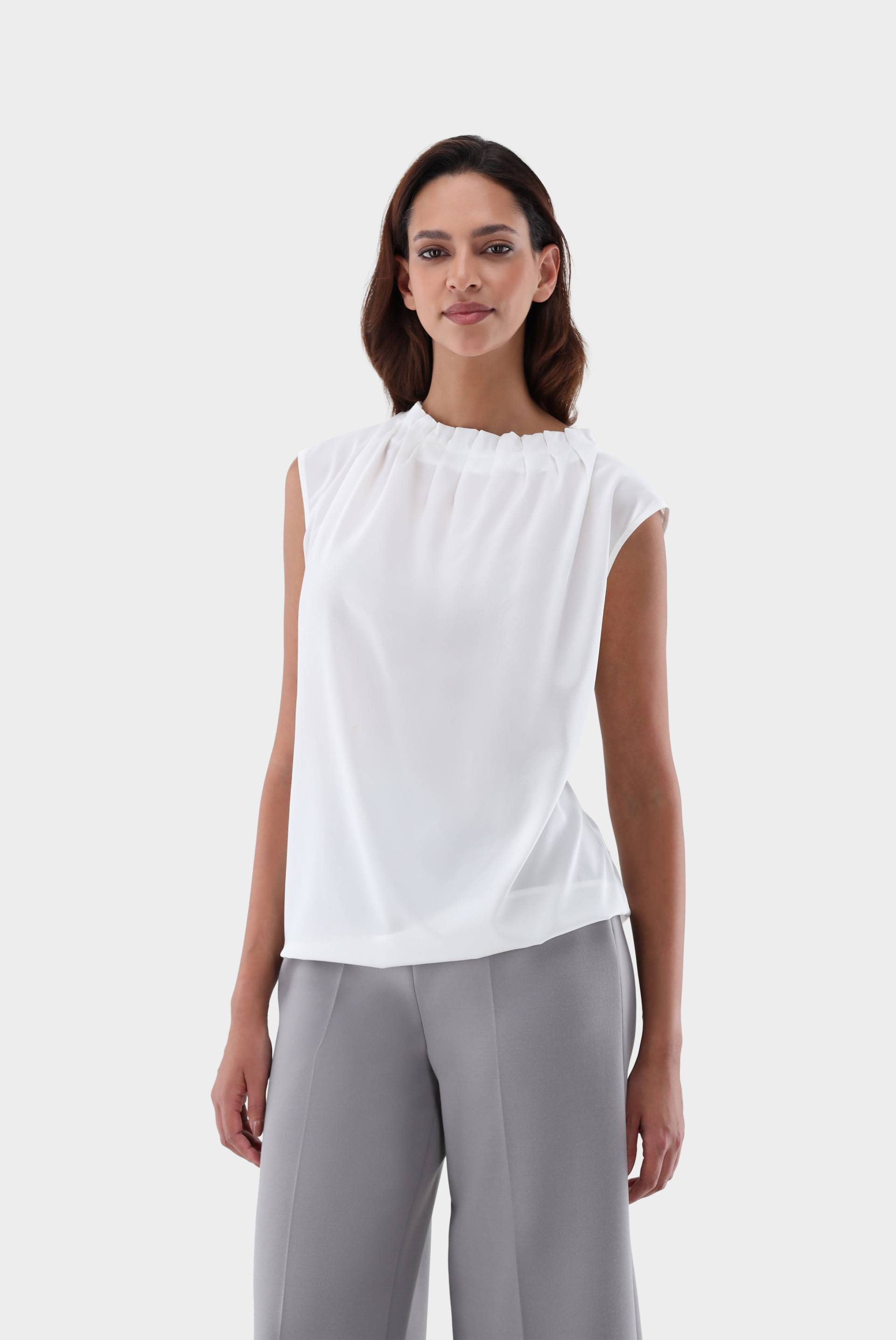 Bluse ärmellos aus Seide mit Falten von van Laack