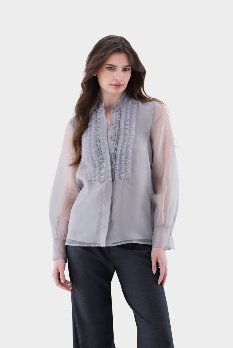 Bluse mit Rüschen und Perlenband von van Laack