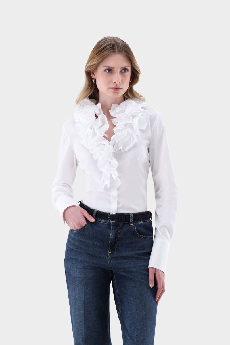 Bluse mit Rüschen und Stretch von van Laack