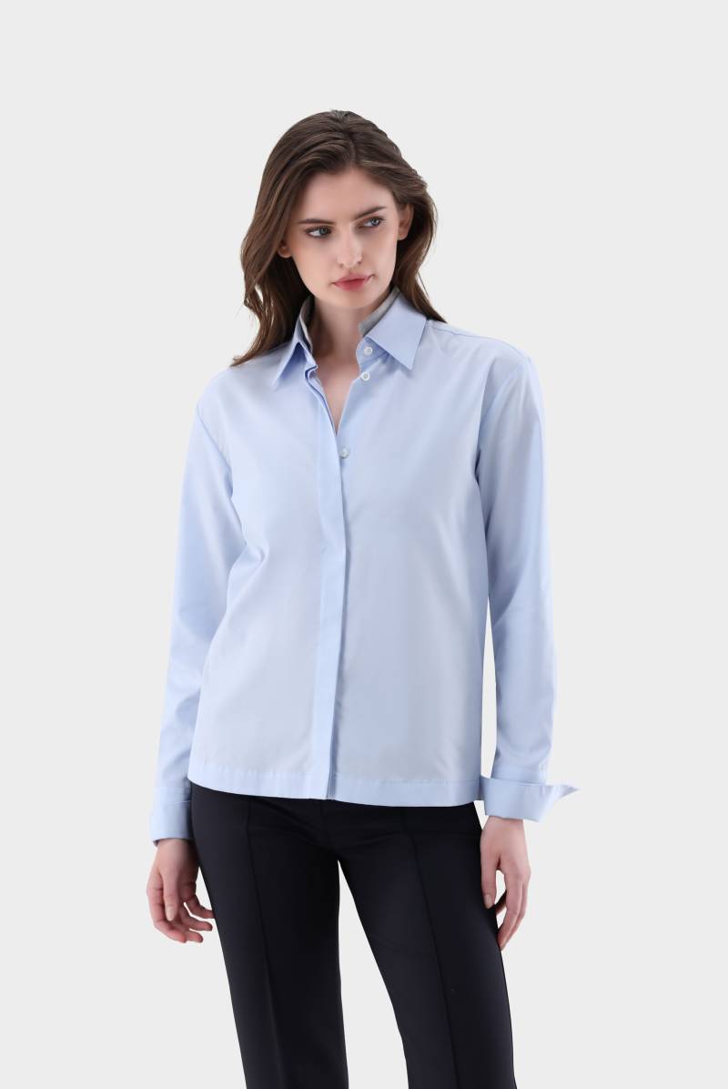 Bluse mit abnehmbaren Kragen und glänzenden Details von van Laack