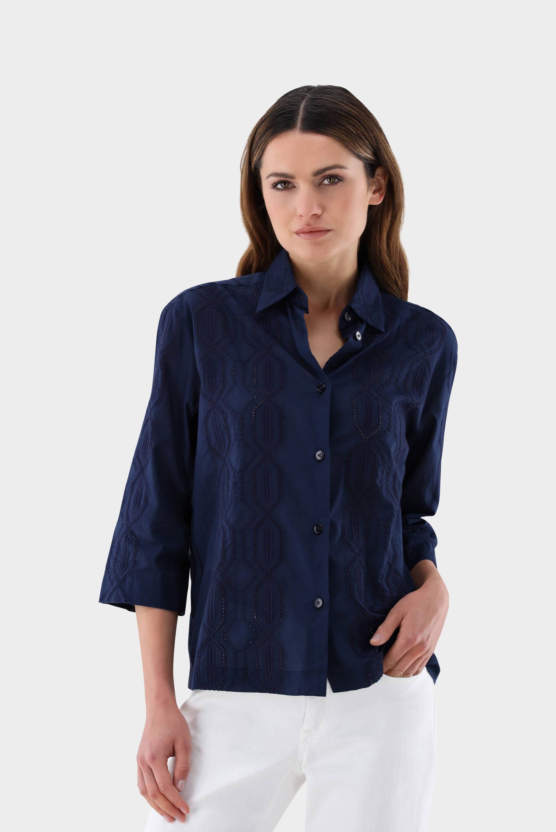 Boxy Fit Bluse mit Stickerei von van Laack