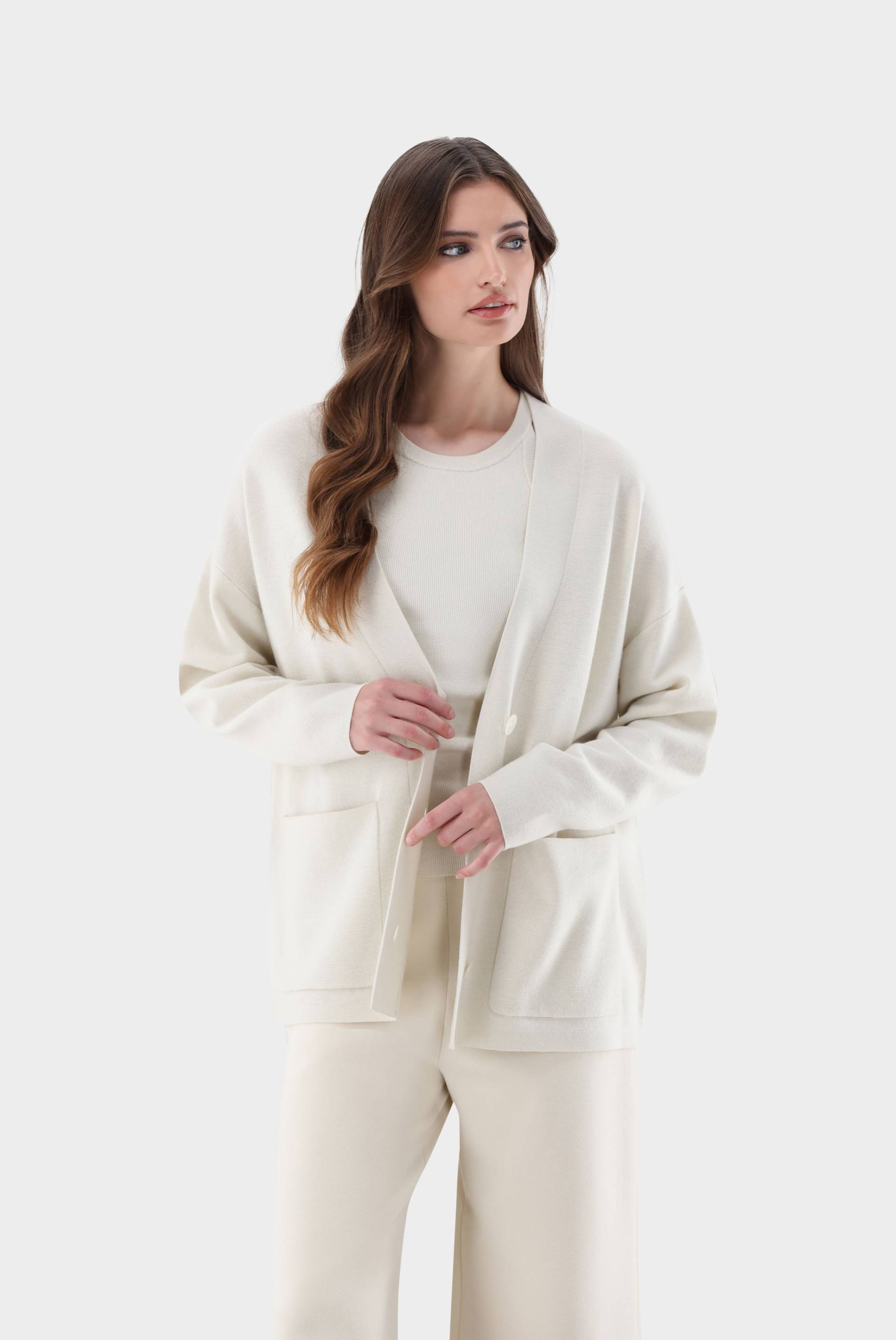 Cardigan oversized mit Merino und Lame von van Laack