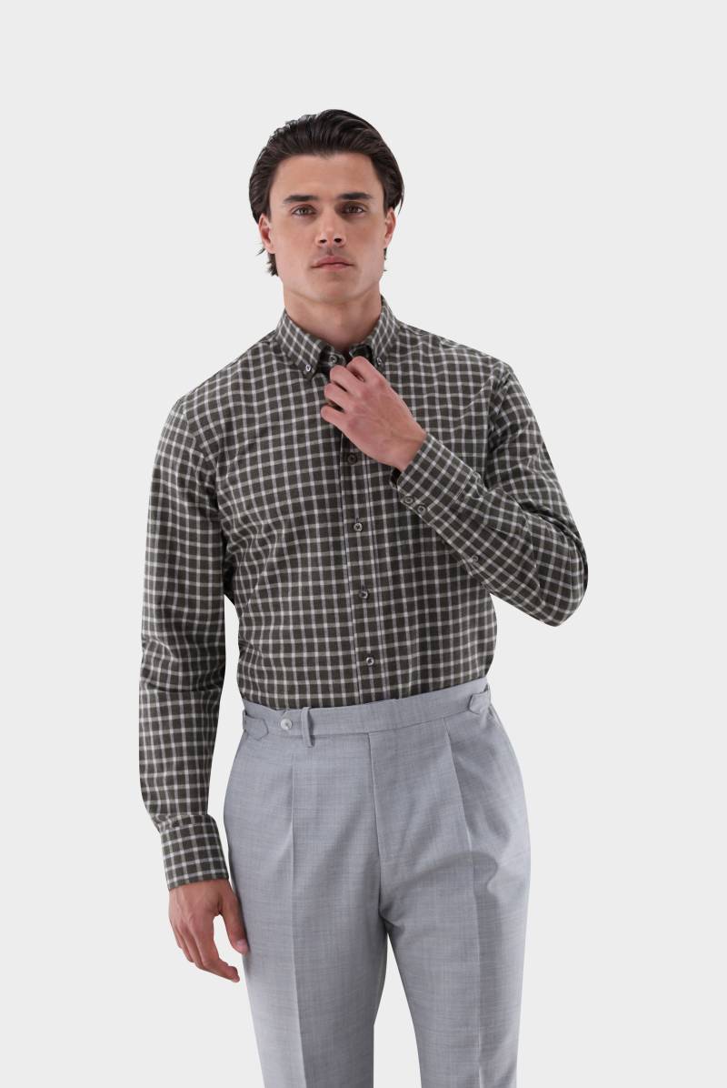Flanellhemd kariert mit Button-Down Kragen von van Laack
