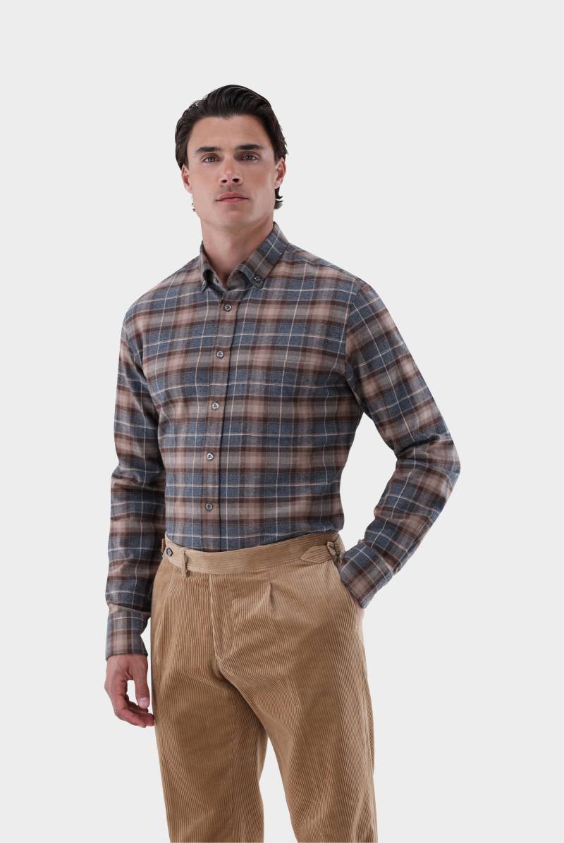 Flanellhemd mit Button Down Kragen Tailor Fit von van Laack