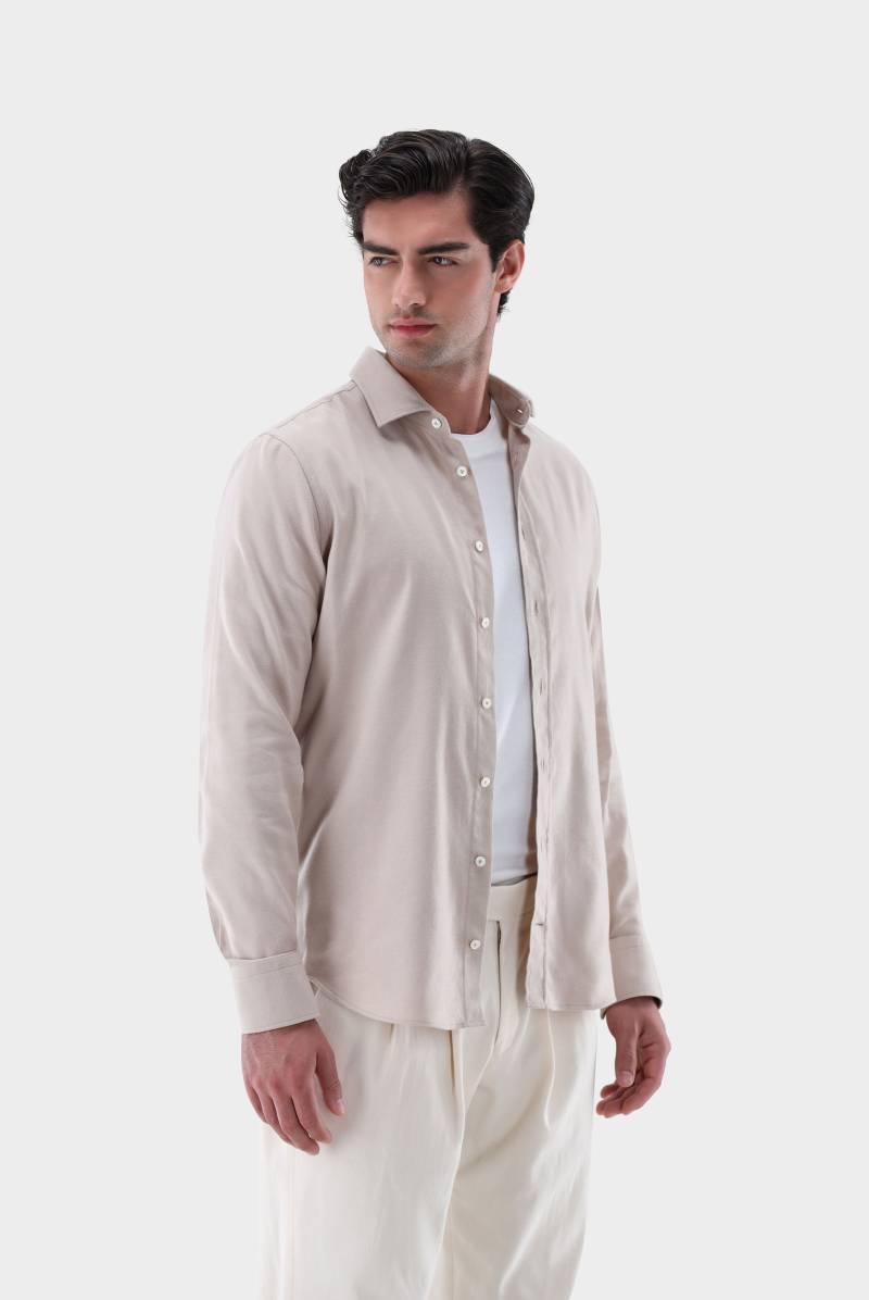 Flanellhemd mit Fischgräten-Muster Slim Fit von van Laack