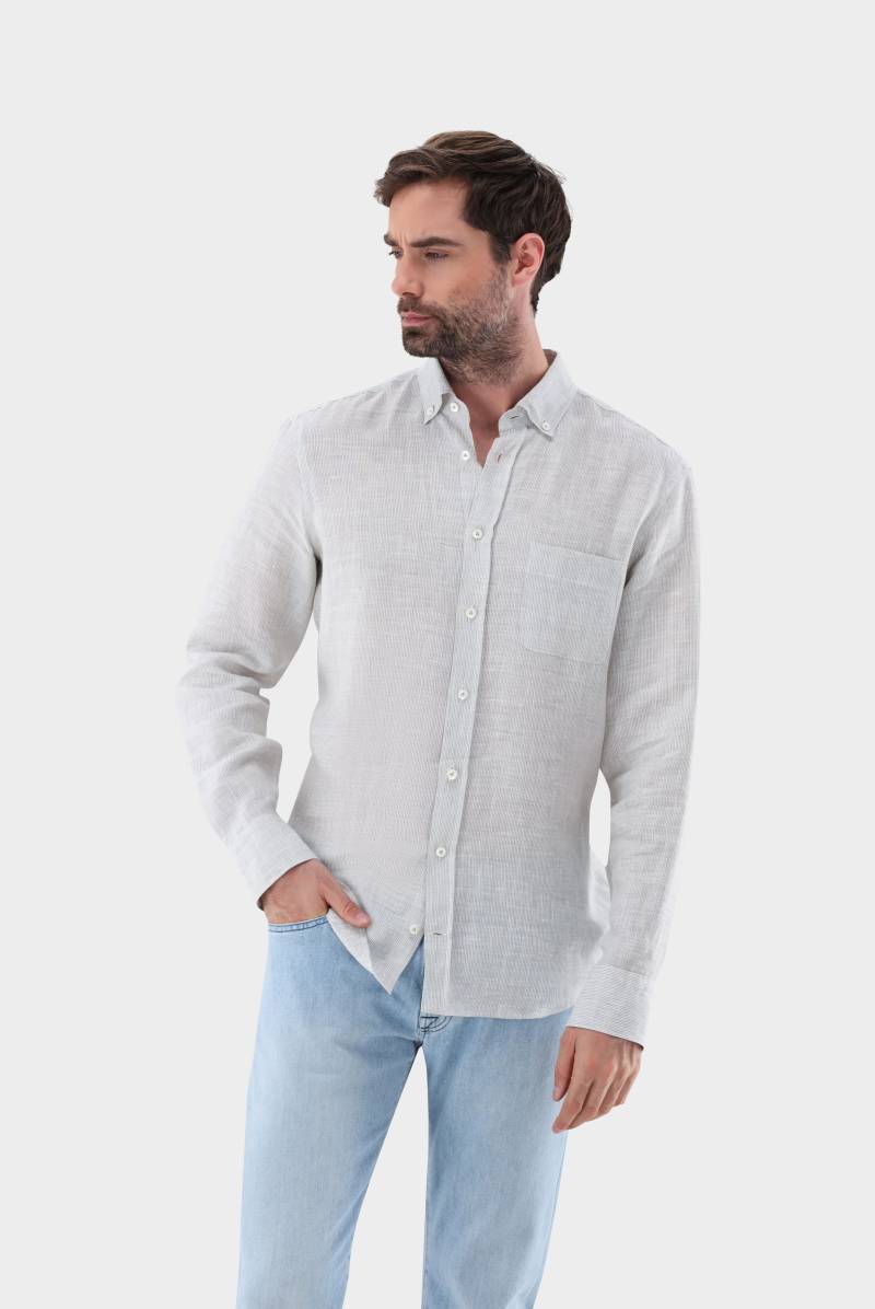 Gestreiftes Button Down Leinenhemd Tailor Fit von van Laack