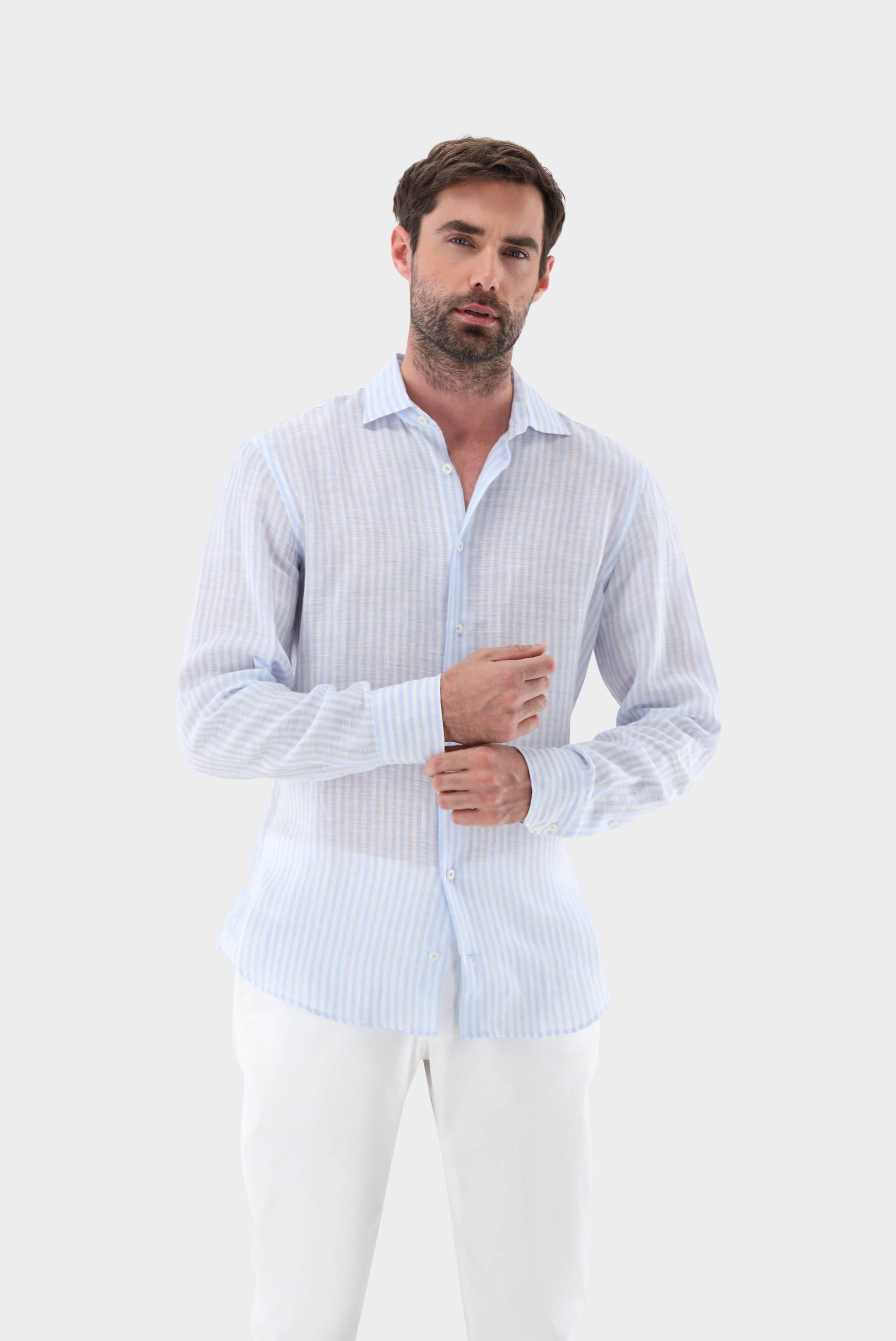 Gestreiftes Leinenhemd Tailor Fit von van Laack