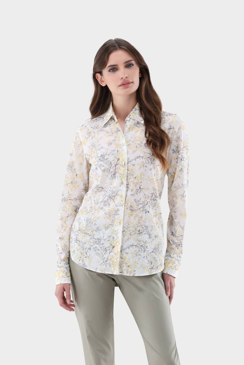 Hemdbluse aus Baumwoll-Plumetis mit Blumendruck von van Laack