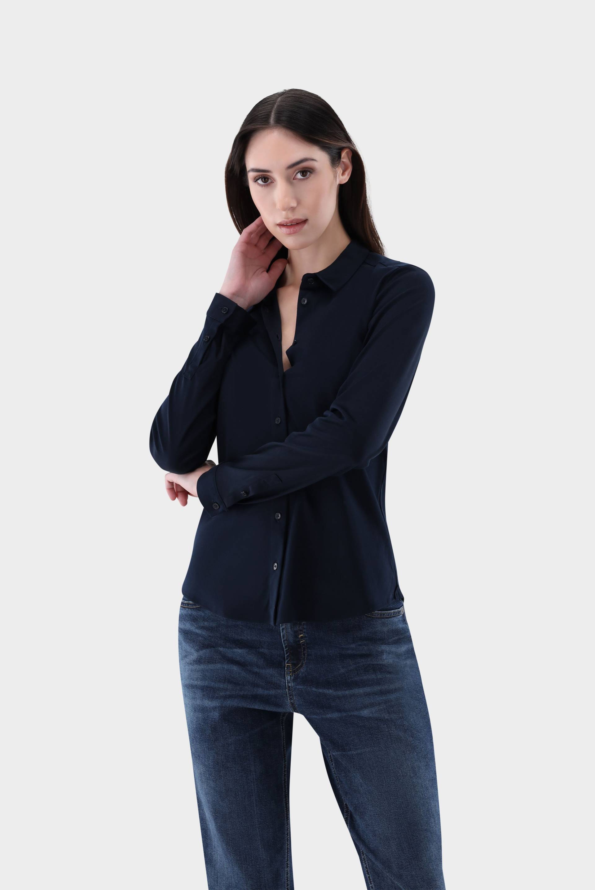 Hemdbluse aus Jersey tailliert von van Laack