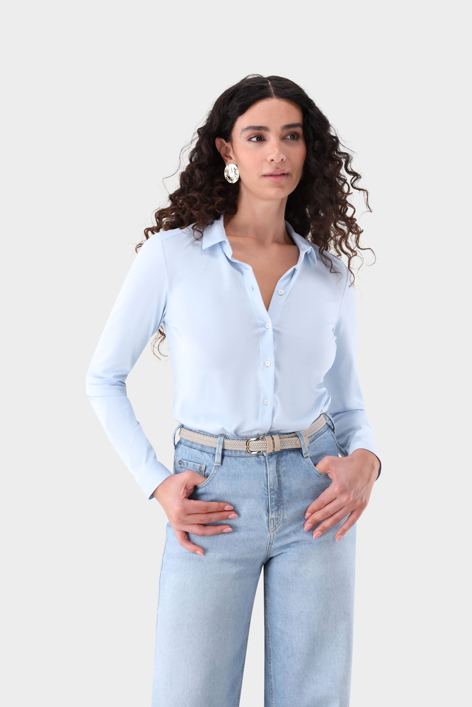 Hemdbluse aus Jersey tailliert von van Laack