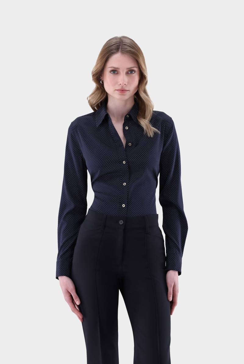 Hemdbluse aus Seide mit Punktedruck von van Laack