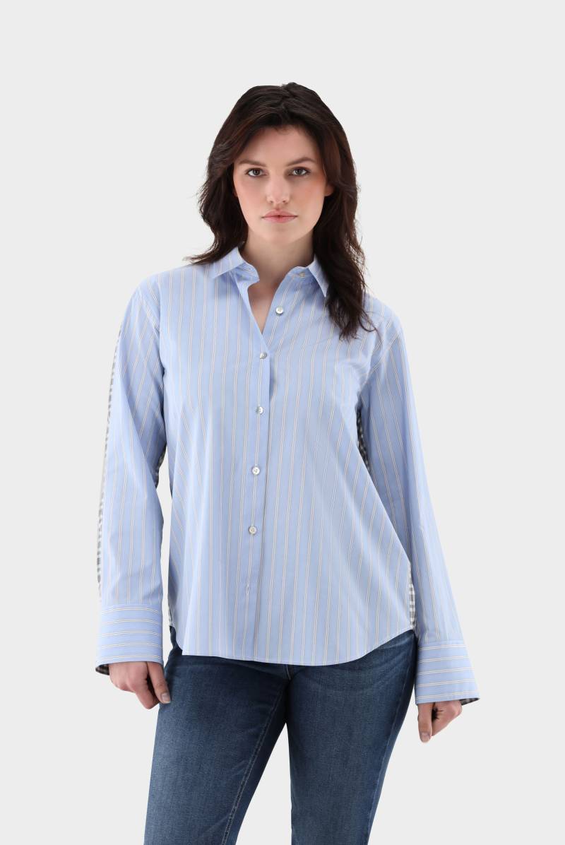 Hemdbluse aus kontrastierenden Stoffen von van Laack