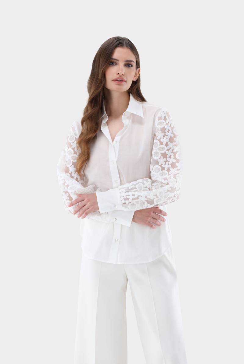 Hemdbluse mit Bestickten Organza Ärmeln von van Laack