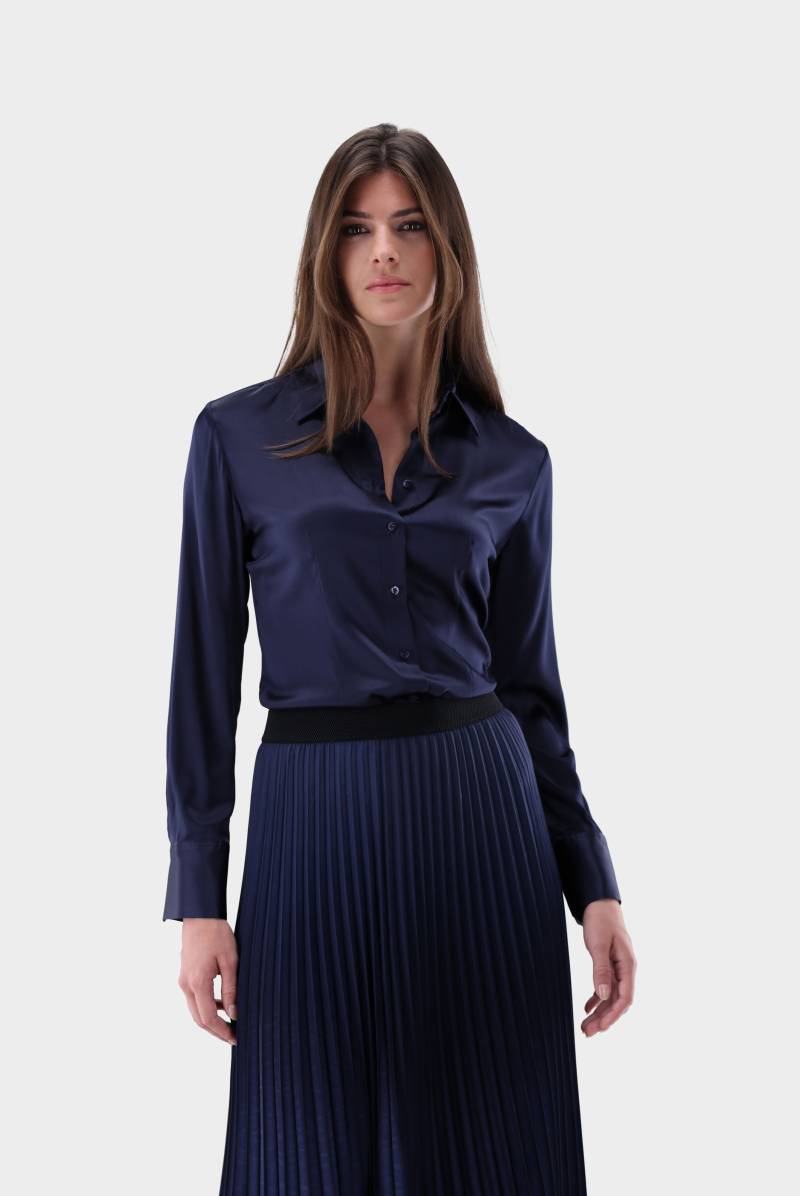 Hemdbluse tailliert aus Seidensatin-Stretch von van Laack
