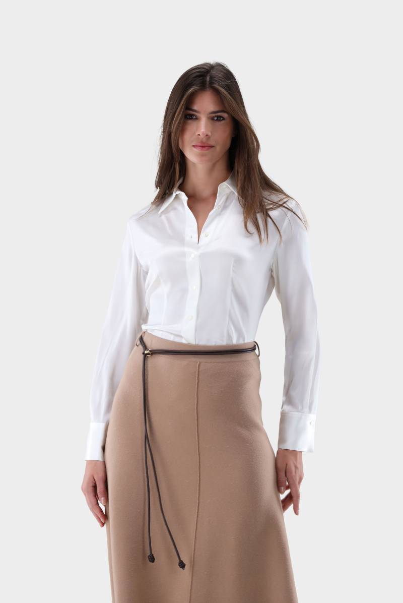 Hemdbluse tailliert aus Seidensatin-Stretch von van Laack