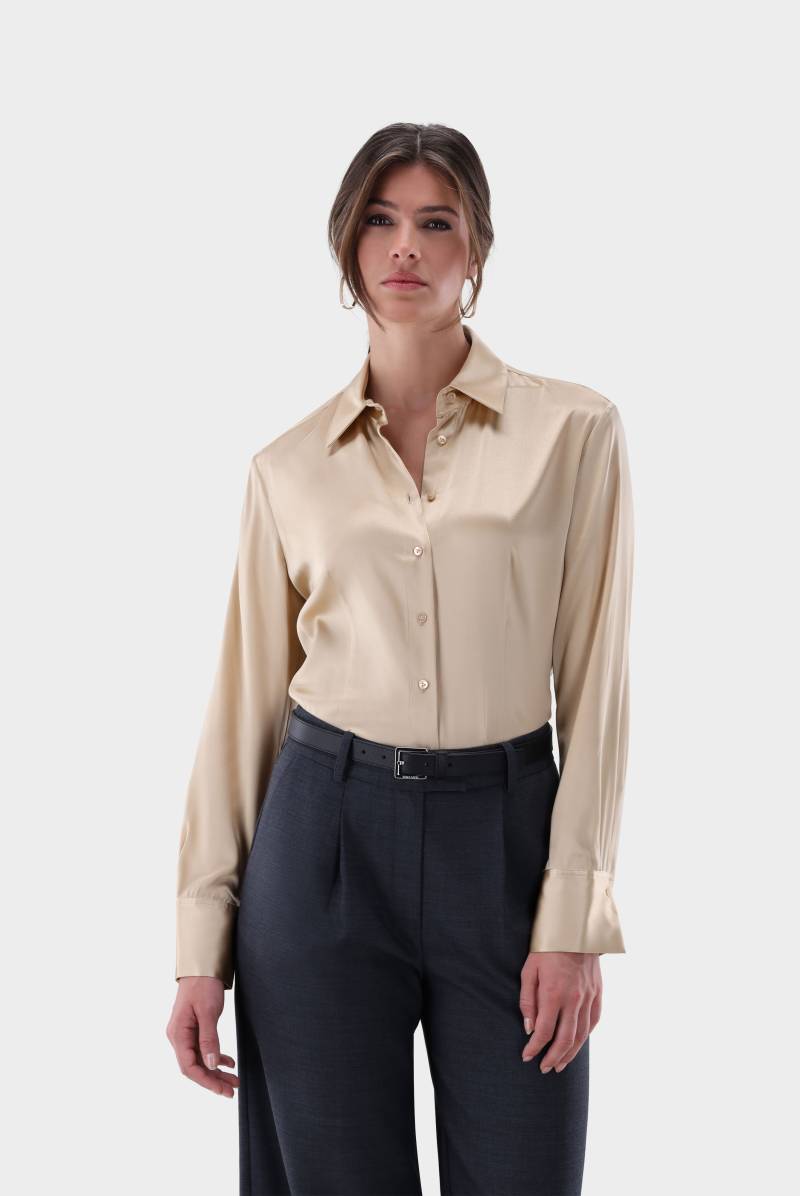 Hemdbluse tailliert aus Seidensatin-Stretch von van Laack