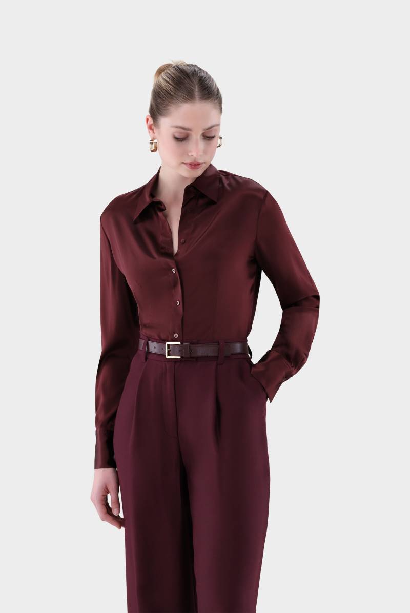 Hemdbluse tailliert aus Seidensatin-Stretch Hemdbluse tailliert aus Seidensatin-Stretch von van Laack