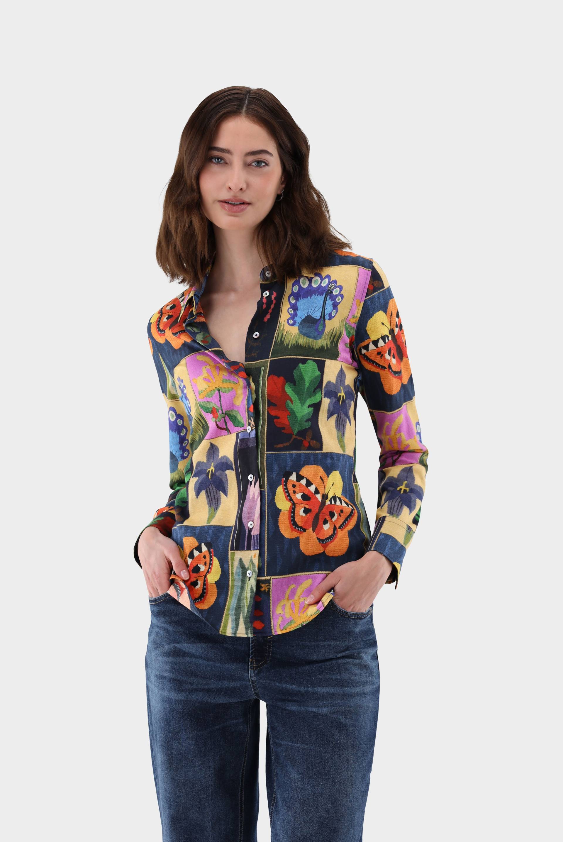 Hemdbluse tailliert mit Druck von van Laack