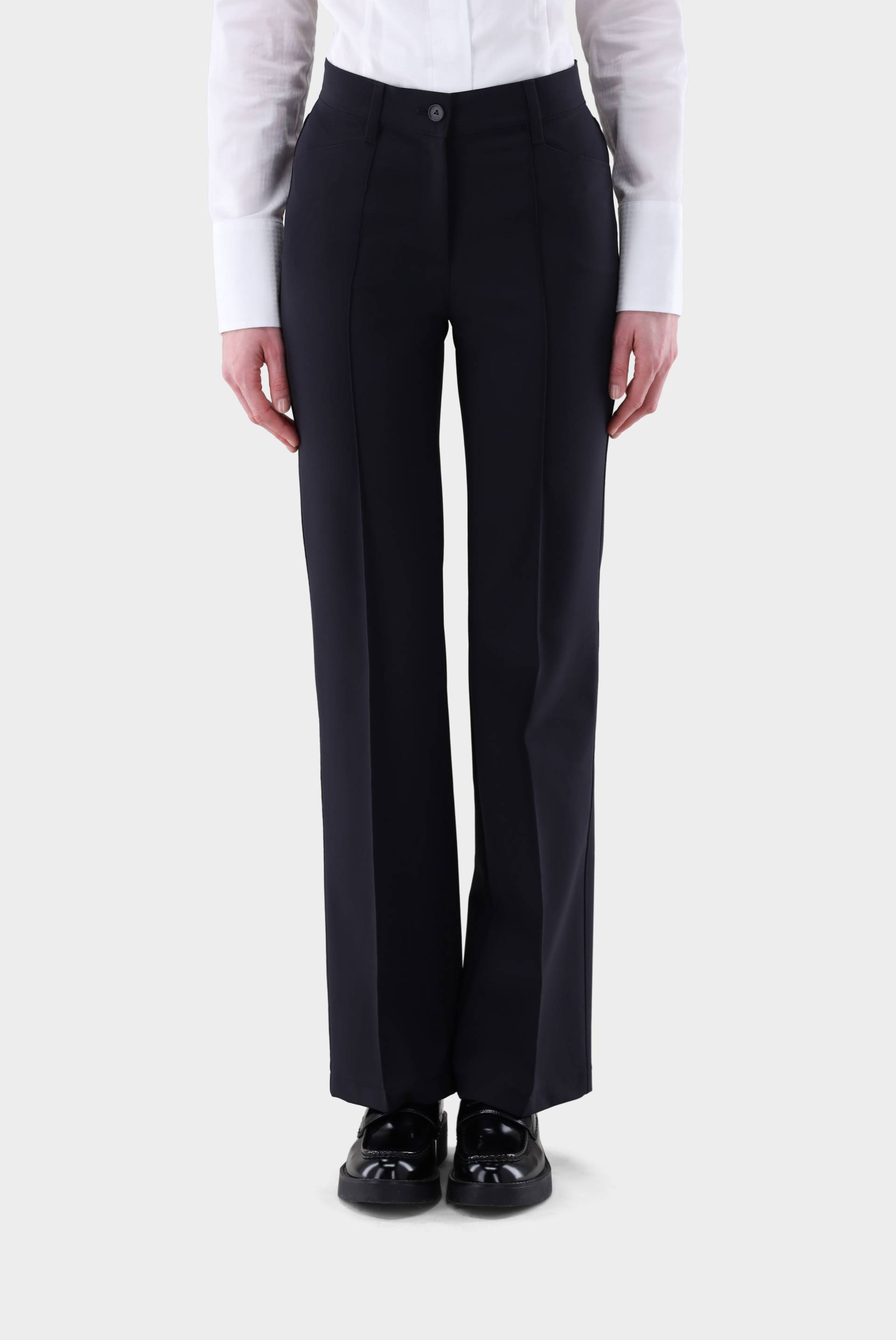 Hose mit Stretch und Bügelfalten von van Laack