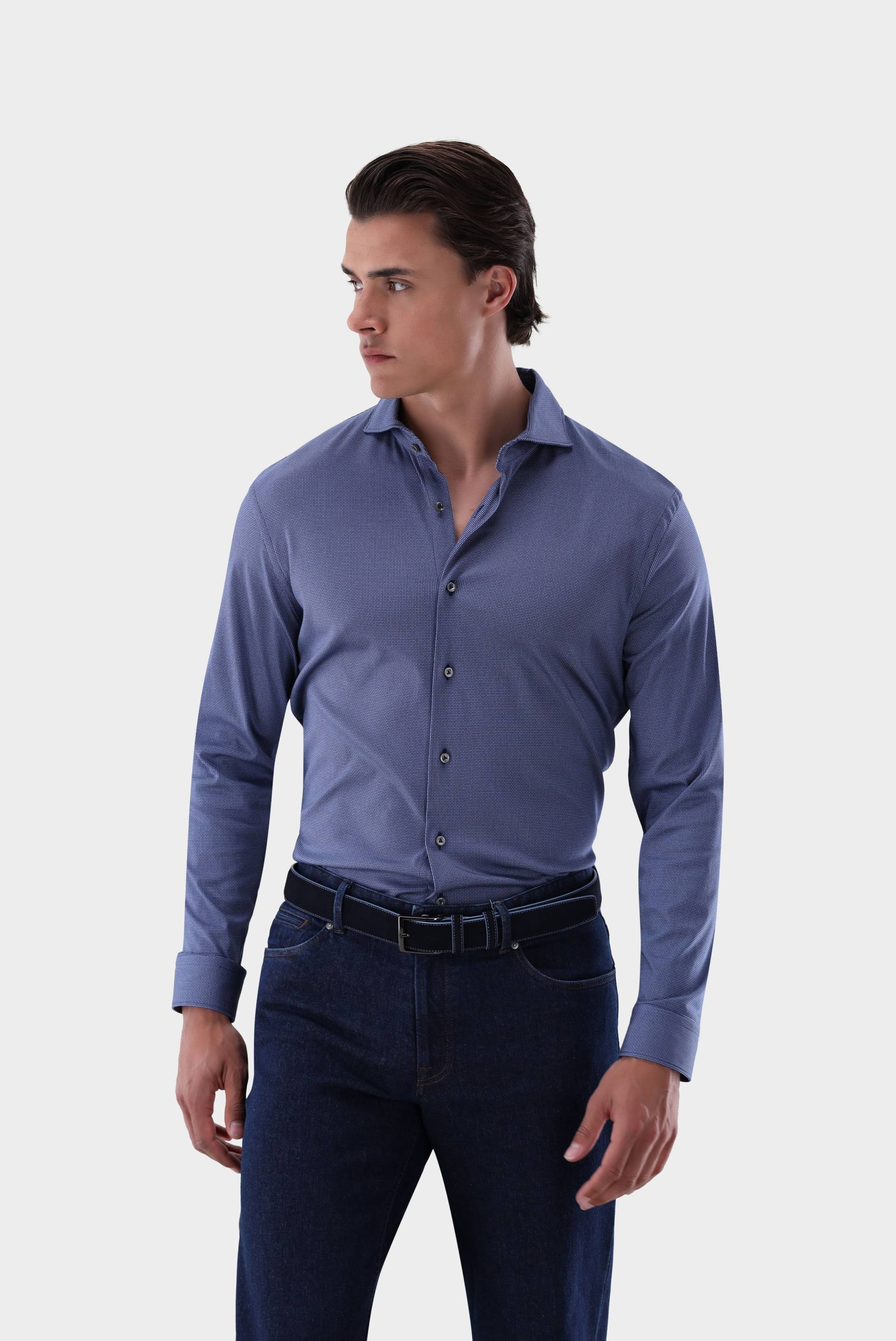 Jerseyhemd mit Micro Druck Tailor Fit von van Laack