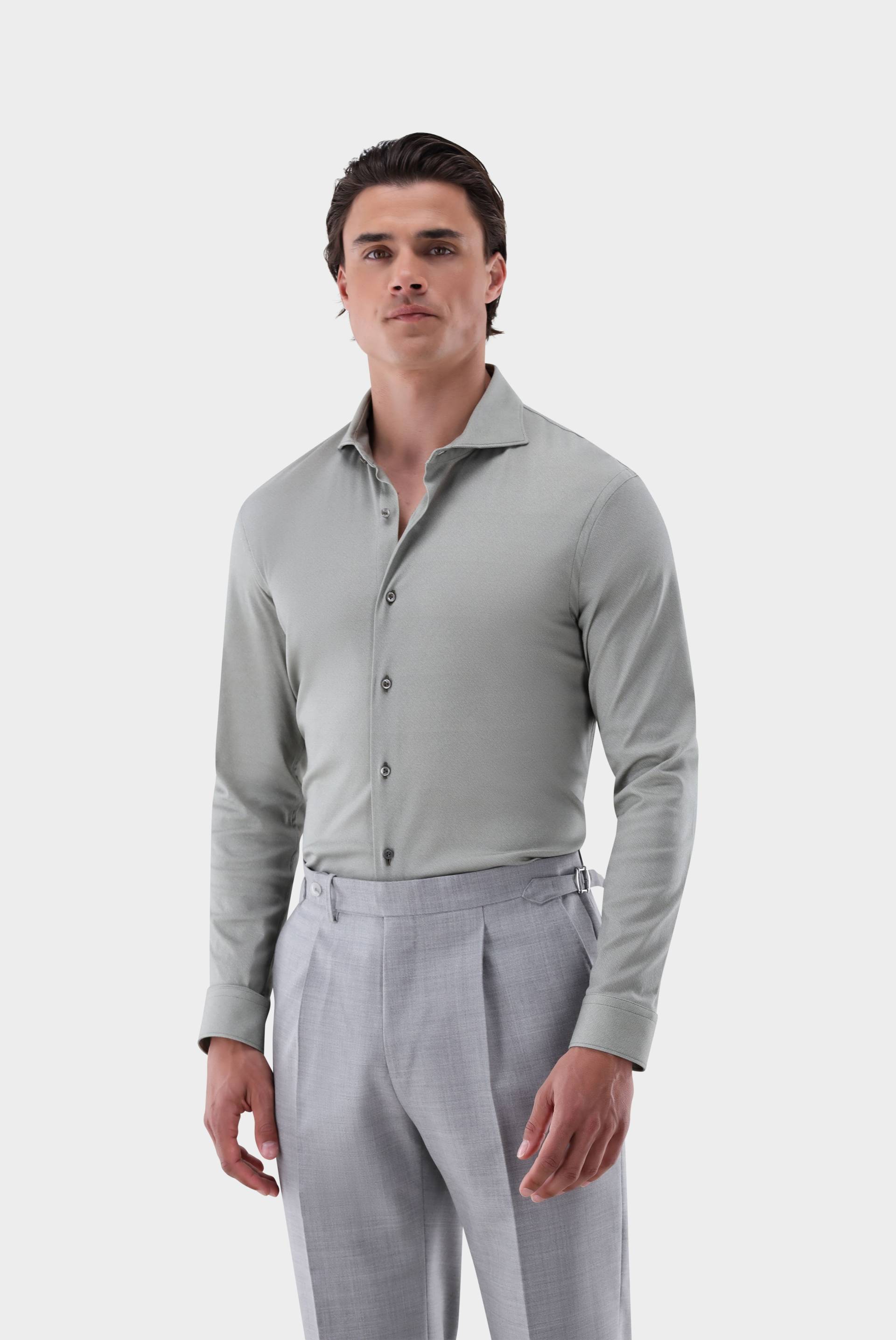 Jersey Hemd mit Twill Druck Tailor Fit von van Laack
