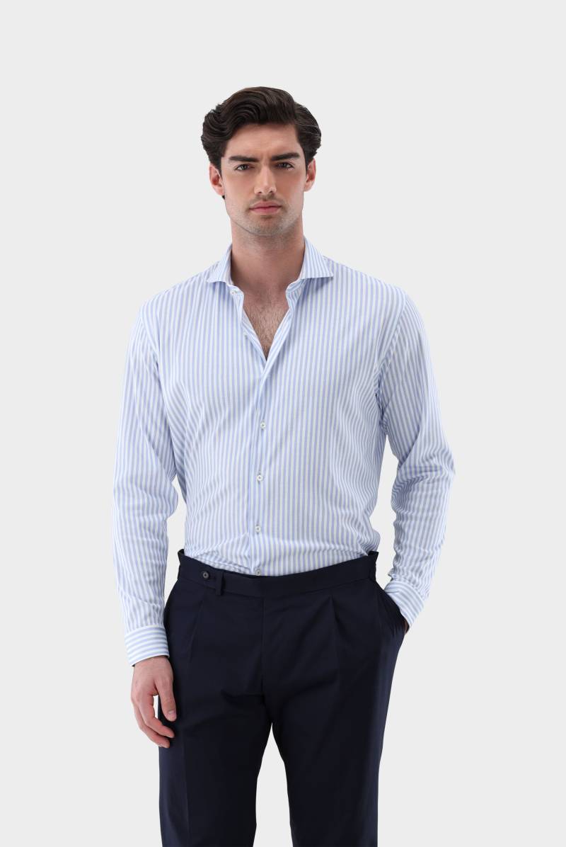 Jerseyhemd aus Schweizer Baumwolle mit Streifendruck von van Laack