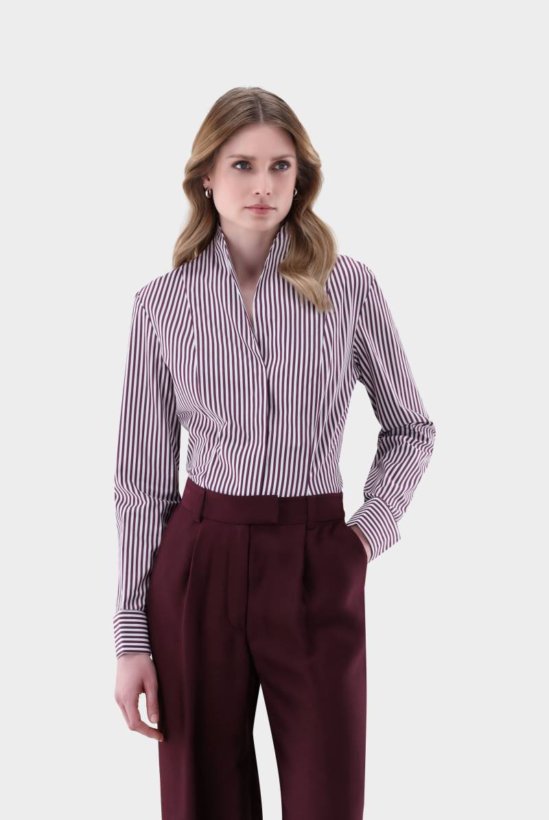 Kelchkragenbluse aus popeline gestreift von van Laack
